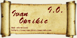 Ivan Oprikić vizit kartica